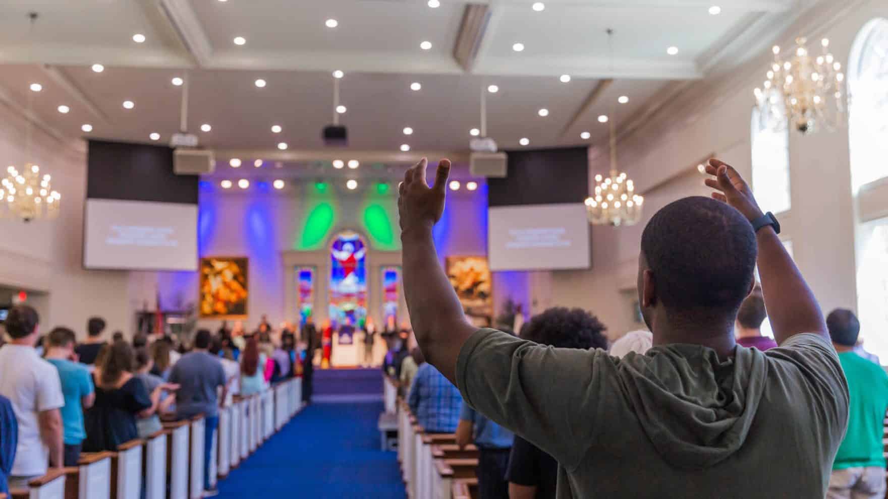 Campus Ministries: A worship group leads worship during a chapel service at Regent University, Virginia Beach.